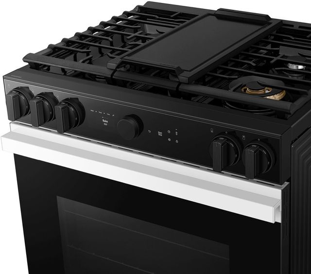 Samsung Bespoke 30" White Glass Slide In Gas Range-4