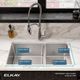 Elkay Crosstown® Polished Satin 31-1/2" x 18-1/2" x 9" 60/40 Double Bowl Undermount Sink-3