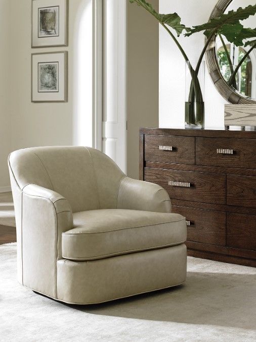Lexington Home Customizable Laurel Canyon Alta Vista Leather Swivel Chair-1