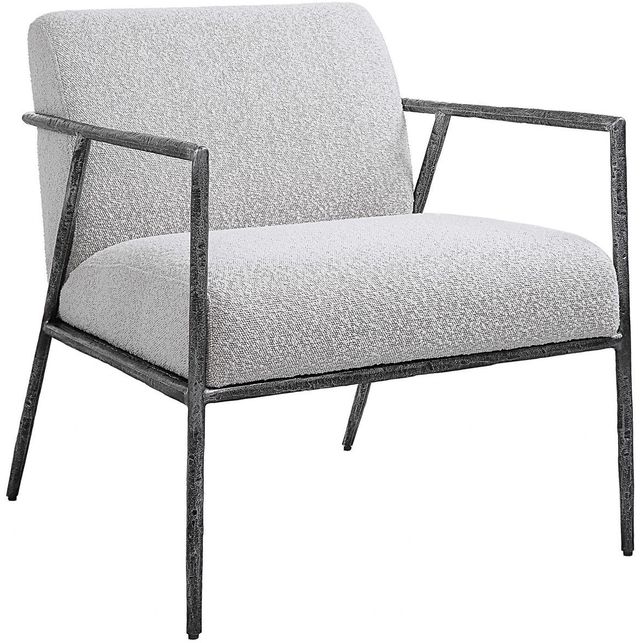 Uttermost® Brisbane Distressed Charcoal/Ivory Accent Chair-0