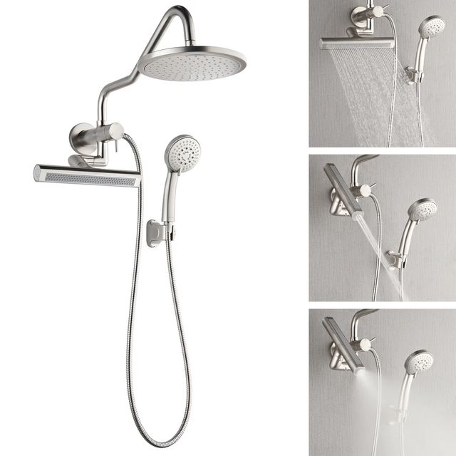Forno Acqua AcquaFALL Mini Brushed Nickel Retrofit Shower System 1.8 GPM-4