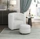 Homelegance® Delaney 2-Piece White Swivel Accent Chair with Ottoman Set-1