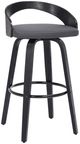 Armen Living Sonia 2-Piece Black Brushed/Gray Counter Stool Set-0