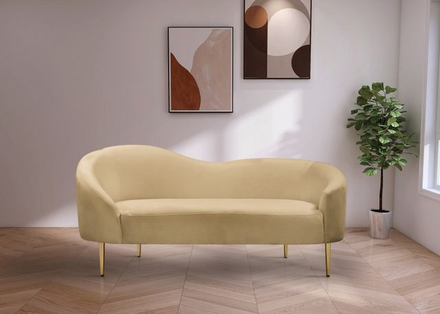Meridian Furniture Ritz Camel Velvet Loveseat-4