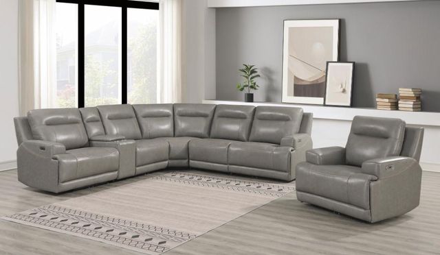 Signature Design by Ashley® Goal Keeper 7-Piece Gray Power Reclining Living Room Seating Set-3