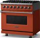 Viking® 5 Series 36" Spiced Cider Pro Style Dual Fuel (NG) Range with Polished Chrome Trim-3