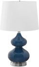Monarch Specialties Inc. Blue Glass Table Lamp with Silver Base-0