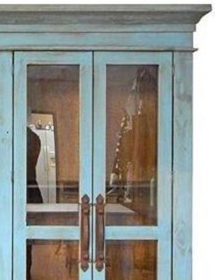 Million Dollar Rustic Antique Blue Accent Cabinet-1