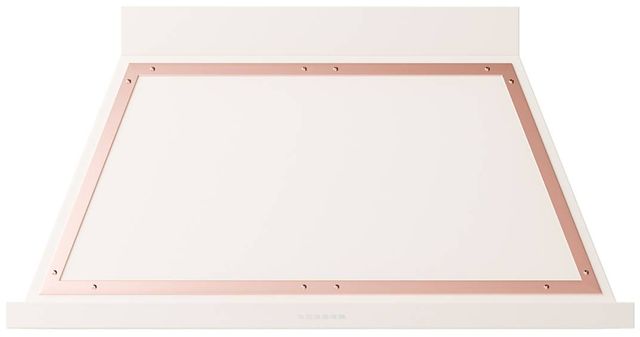Ilve® Nostalgie II Noblesse 48" Antique White Wall Mounted Range Hood with Copper Trim-0