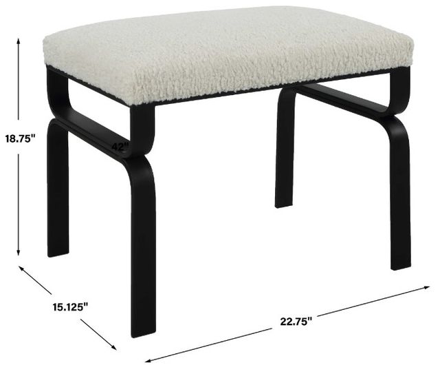 Uttermost® Diverge Black/White Small Bench-3