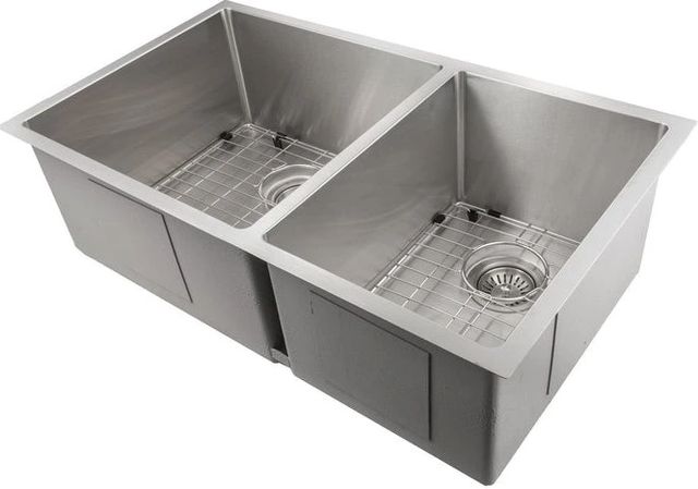 ZLINE Chamonix 36" Stainless Steel Undermount Double Bowl Kitchen Sink with Bottom Grid-1
