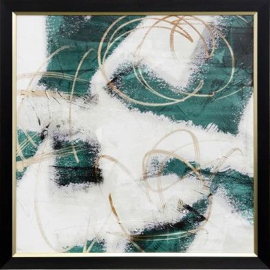 Stylecraft Emerald Mustang Prophecy I Black/Green/White Wall Art-0