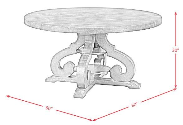 Elements International Stone White Round Dining Table-2