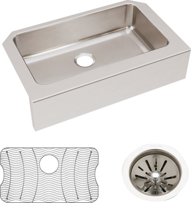 Elkay Lustertone® Classic Lustruous Satin 33" x 21" Single Bowl Farmhouse Sink Kit-1
