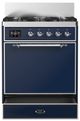 Ilve® Majestic III 30" Midnight Blue Pro Style Dual Fuel Natural Gas Range with Solid Door and Chrome Trim-2
