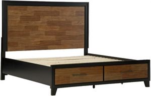 Benchcraft® Kraeburn Black/Brown California King Panel Storage Bed