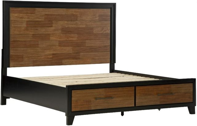 Benchcraft® Kraeburn Black/Brown California King Panel Storage Bed-0