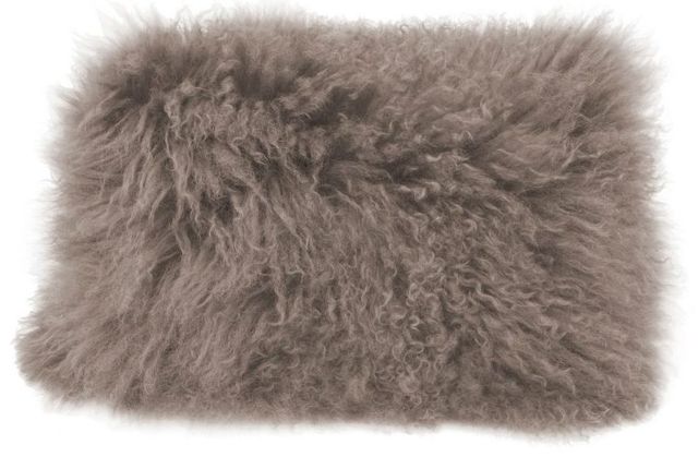 Moe's Home Collection Lamb Fur Grey Rectangle Pillow-0