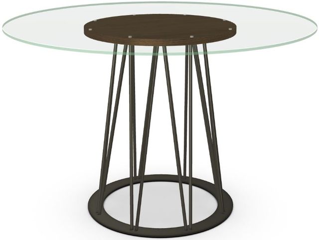 Amisco Customizable Calypso Flat Edge Glass Top Round Dining Table -0