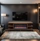 Legends Home Laurel Canyon Bourbon Oak 82" Fireplace TV Console-1