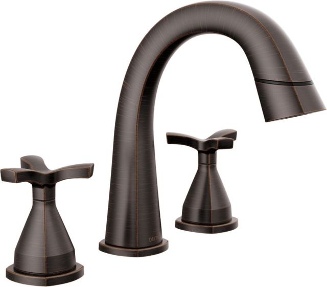 Delta Stryke® Venetian Bronze 2-Handle Widespread Pull Down Bathroom Faucet-0
