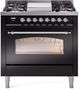 Ilve® Nostalgie II Series 36" Glossy Black Pro Style Dual Fuel Range-0