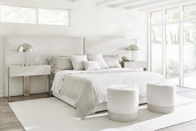 Bernhardt Solaria Weathered Bone/White King Upholstered Panel Bed-1