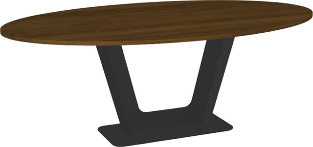 Amisco Customizable Amelia 84" Oval Dining Table with 1" Walnut Veneer Top-0