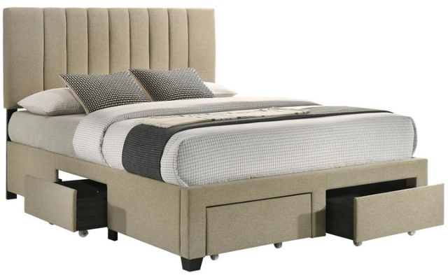 Coaster® Wheatland Light Brown Full Upholstered Panel Bed-0