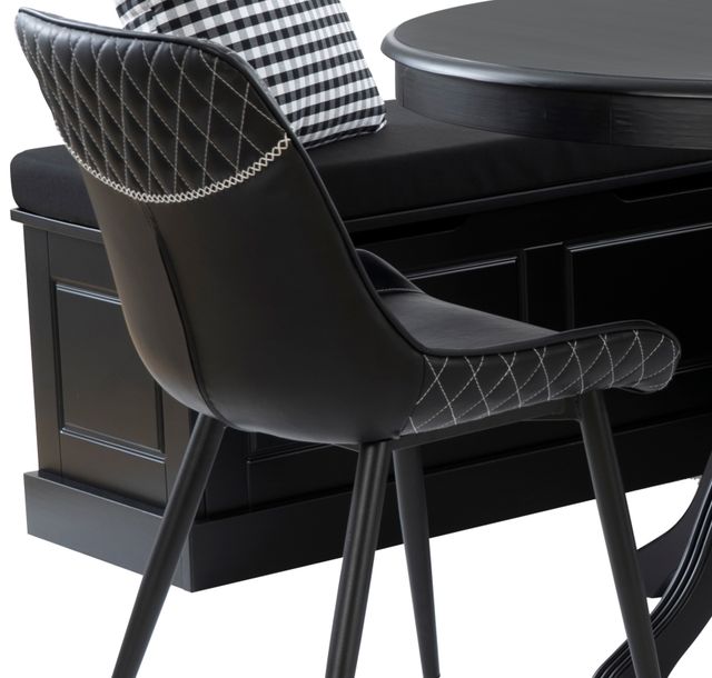 Linon Norah August 5-Piece Black Nook Dining Set with Cushion Set-1