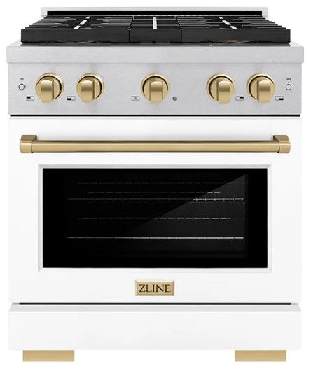ZLINE Autograph Edition 30 in. 4.2 cu. ft. Paramount Dual Fuel Range with 4 Burner DuoPro™ Cooktop and Electric Convection Oven in Stainless Steel with Matte Black Accents (PSDRZ-30-MB)