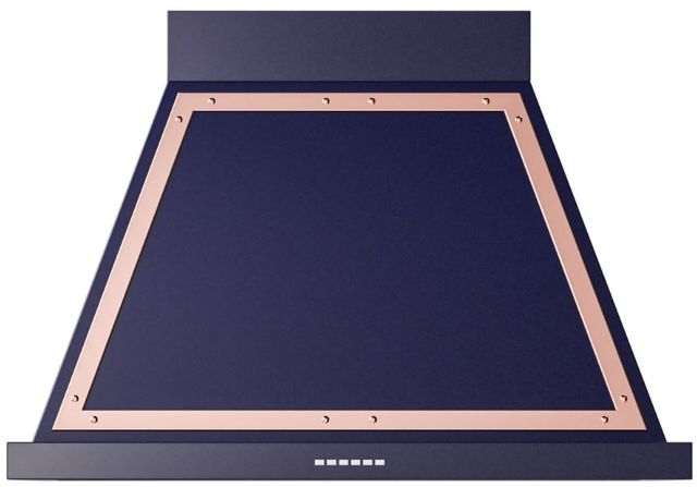 Ilve® Nostalgie II Noblesse 36" Midnight Blue Wall Mounted Range Hood with Copper Trim-0