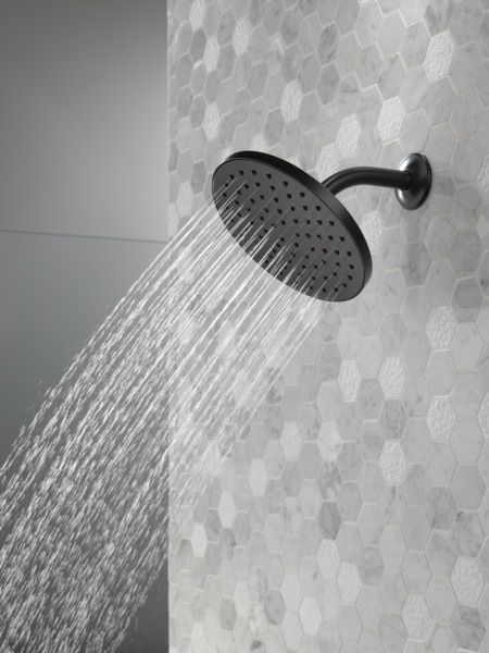 Peerless Universal Showering Components Matte Black 1-Setting Head Shower -2