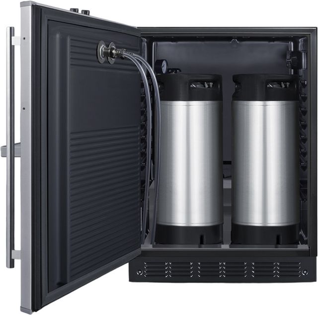Summit® 5.3 Cu. Ft. Black/Stainless Steel Built-In Beer Kegerator-1