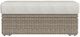 Elements International Carmona Beige/Natural Fabric/Olefin Outdoor Ottoman-3