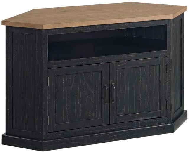Martin Svensson Rustic Black/Driftwood Corner Entertainment Console-0