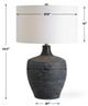 Uttermost® Graphite Distressed Charcoal Ribbed Table Lamp-2