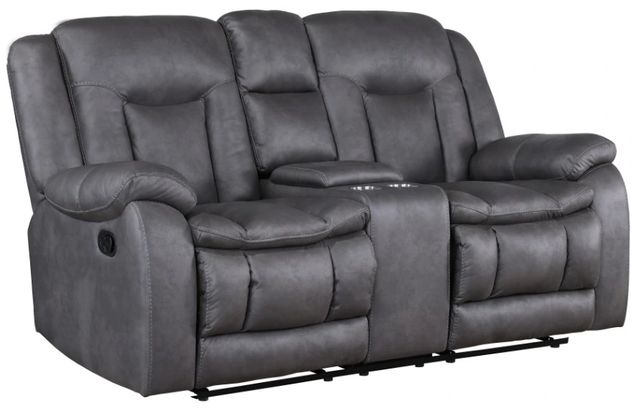 New Classic® Home Furnishings Morello Gray Dual Manual Reclining Loveseat-0