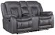 New Classic® Home Furnishings Morello Gray Dual Manual Reclining Loveseat-0