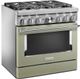 KitchenAid® 36" Avocado Cream Commercial-Style Freestanding Dual Fuel Range-4
