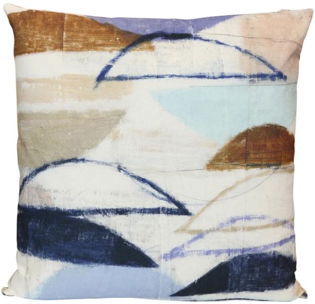Stylecraft Norman Wyatt Home Beige/Blue Designer Throw Pillow-0