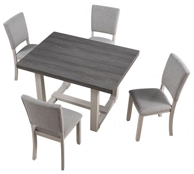 Furniture of America® Sauro 5-Piece Gray Dining Table Set-3