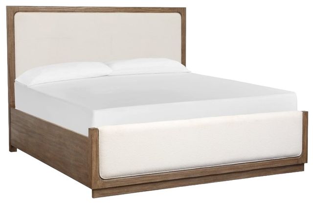 Magnussen Home® Westbourne Dark Umber/Milo Ivory Queen Upholstered Panel Bed-0
