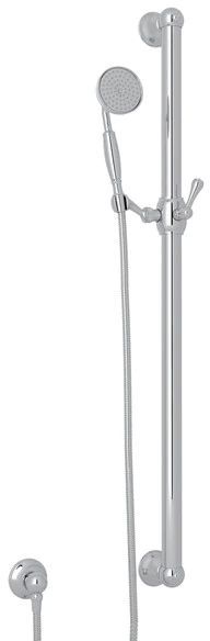 Rohl® Spa Shower Collection 36" Polished Chrome Decorative Grab Bar Set With Single-Function Anti-Calcium Handshower-0