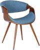Armen Living Butterfly Blue/Walnut Dining Arm Chair-0