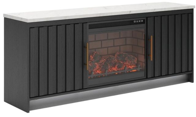 Signature Design by Ashley® Cadmori Black/White TV Stand with Electric Fireplace-3