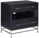 Currey & Company Marcel Navy Lacquered Linen Nightstand-1