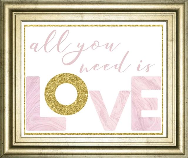 Classy Art All You Need is Love by Amanda Murray Framed Wall Art-0