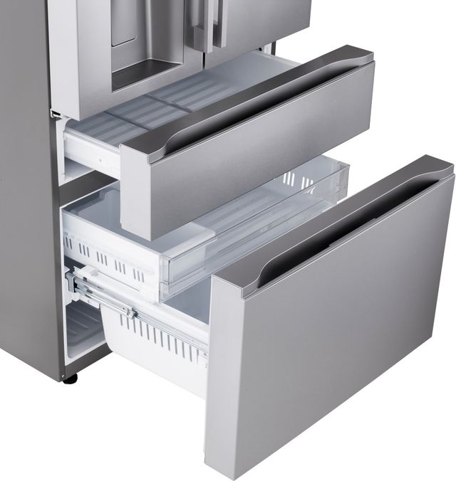 LG 36” 28.6 Cu. Ft. PrintProof™ Stainless Steel 4 Door French Door Refrigerator with Full Convert Drawer-5
