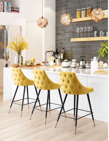 Zuo® Modern Piccolo Yellow Counter Chair-2